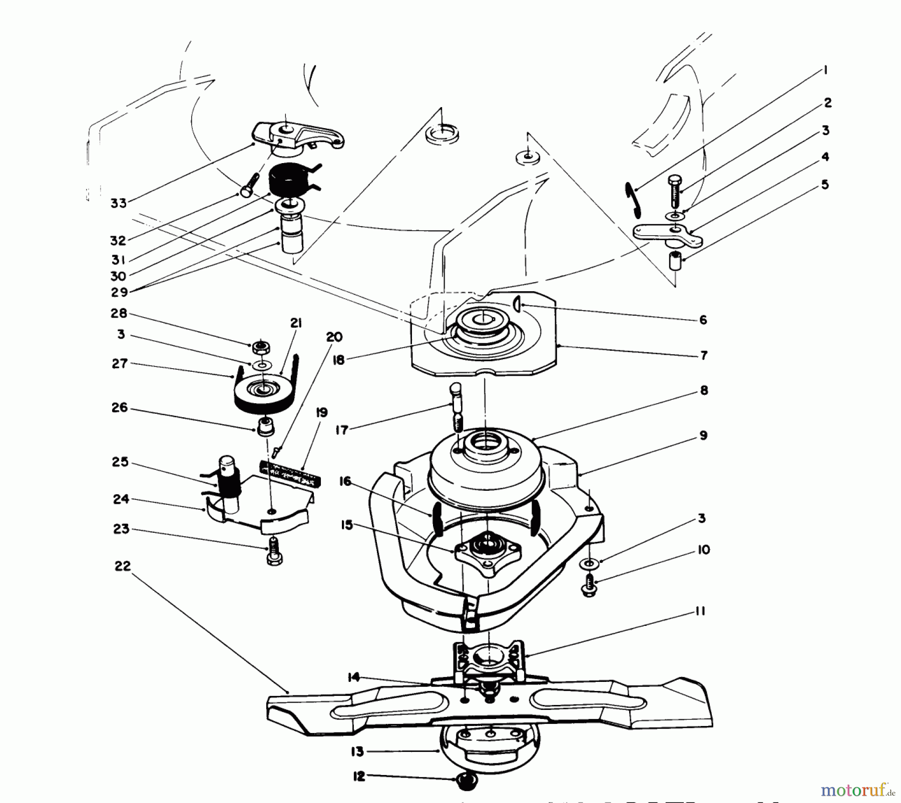  Toro Neu Mowers, Walk-Behind Seite 1 20667 - Toro Lawnmower, 1990 (0000001-0999999) BLADE BRAKE CLUTCH ASSEMBLY