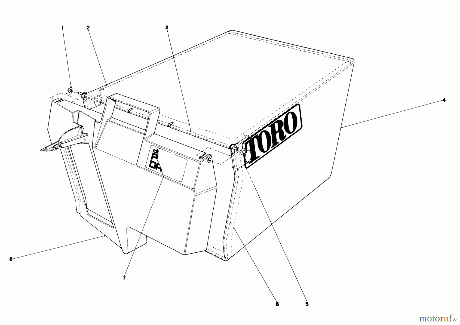  Toro Neu Mowers, Walk-Behind Seite 1 20667 - Toro Lawnmower, 1990 (0000001-0999999) GRASS BAG ASSEMBLY NO. 11-0189