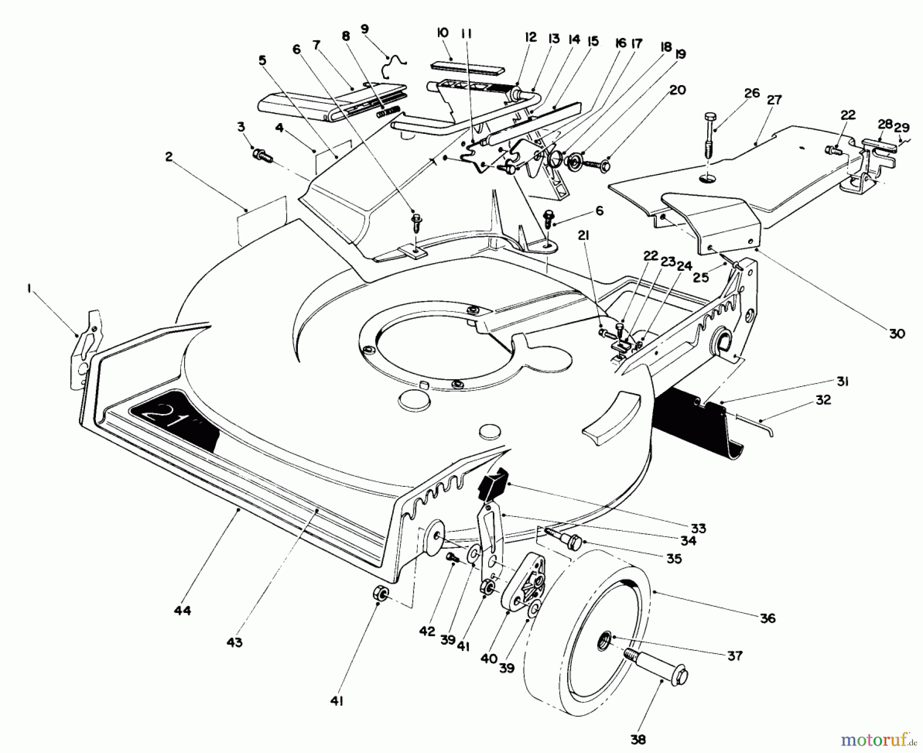  Toro Neu Mowers, Walk-Behind Seite 1 20668 - Toro Lawnmower, 1990 (0000001-0999999) HOUSING ASSEMBLY