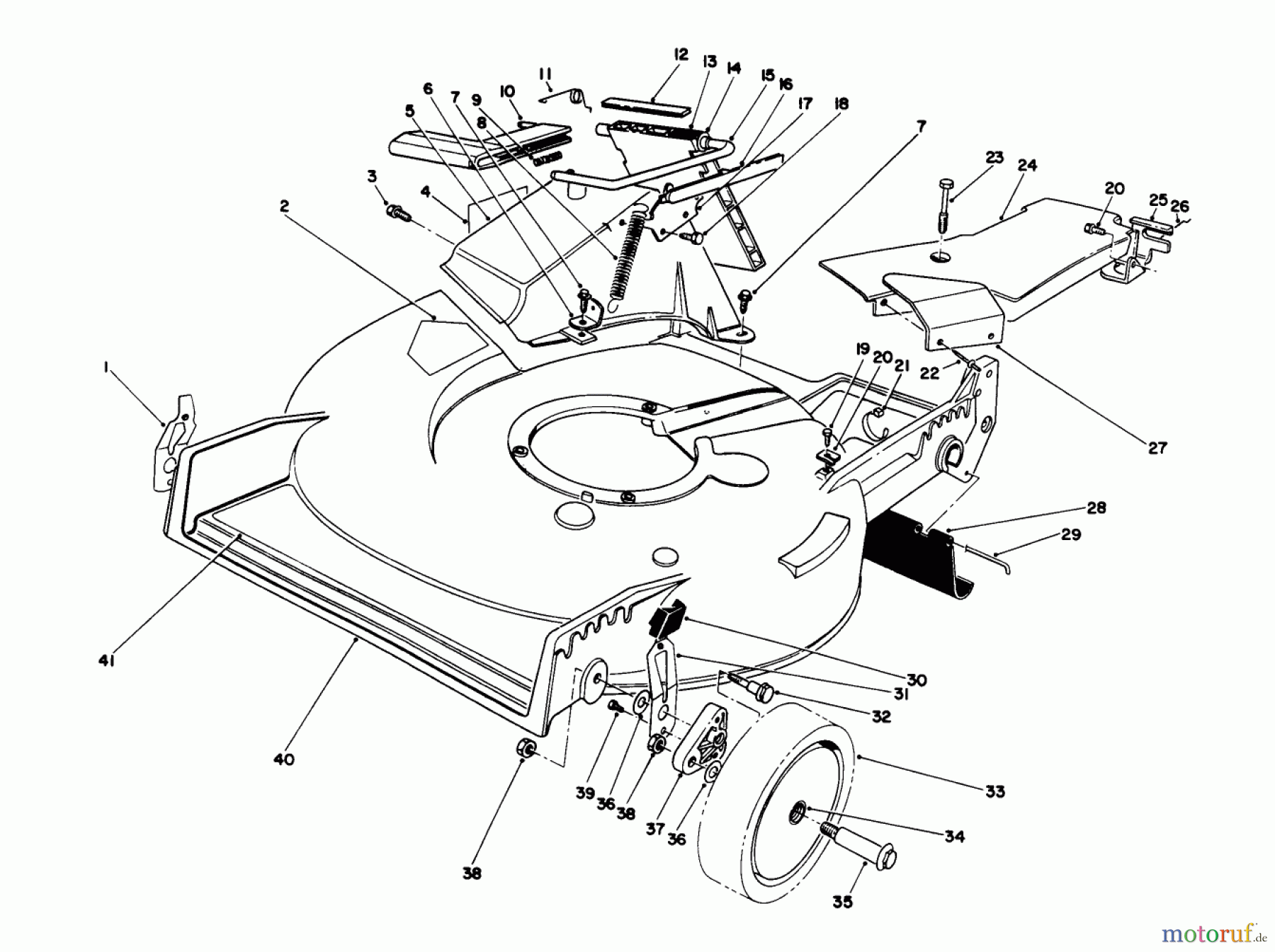  Toro Neu Mowers, Walk-Behind Seite 1 20668 - Toro Lawnmower, 1991 (1000001-1999999) HOUSING ASSEMBLY