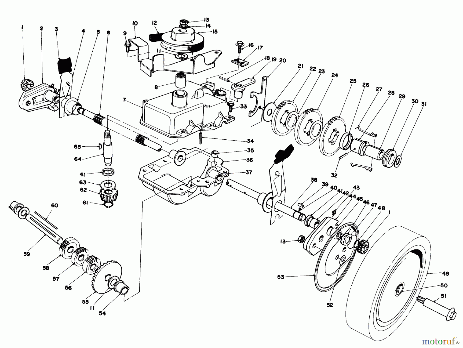  Toro Neu Mowers, Walk-Behind Seite 1 20671 - Toro Lawnmower, 1983 (3000001-3999999) GEAR CASE ASSEMBLY