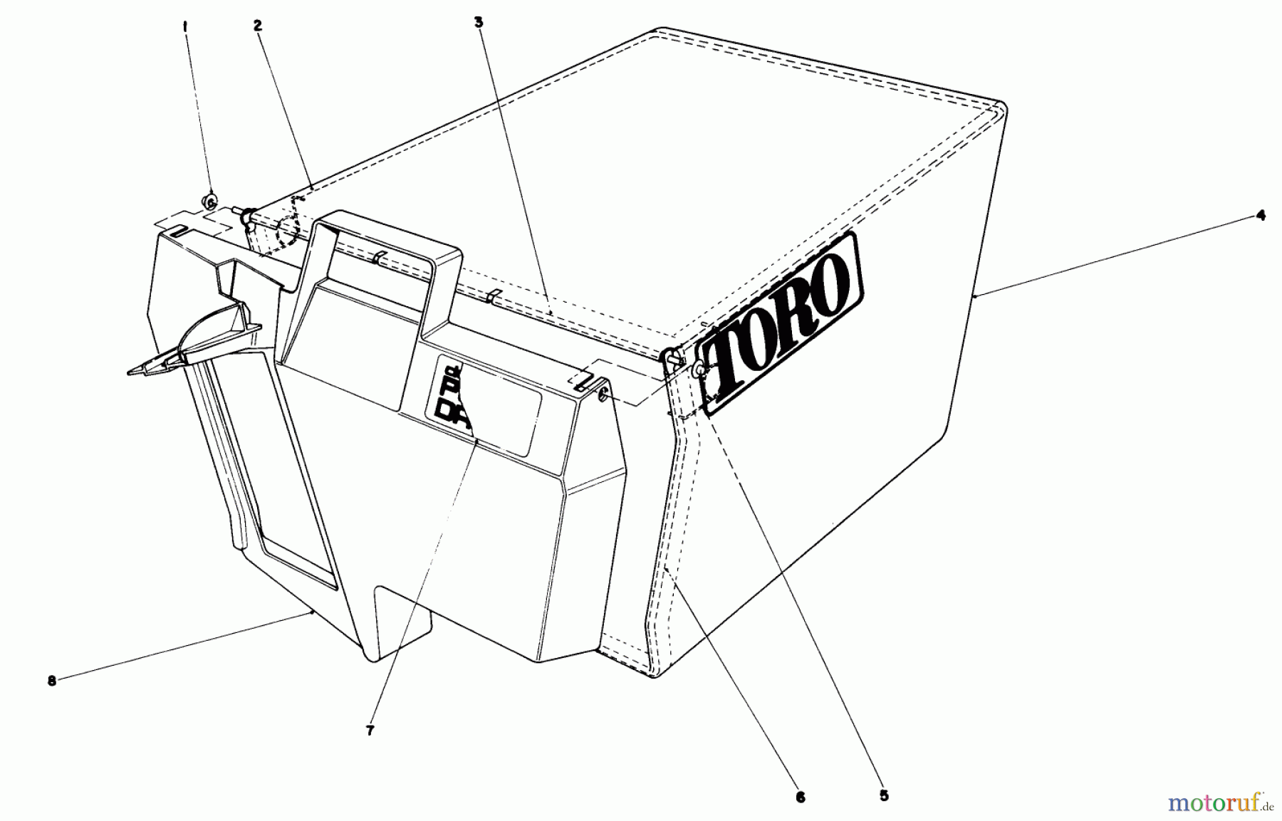  Toro Neu Mowers, Walk-Behind Seite 1 20672 - Toro Lawnmower, 1984 (4000001-4999999) GRASS BAG ASSEMBLY NO. 11-0189