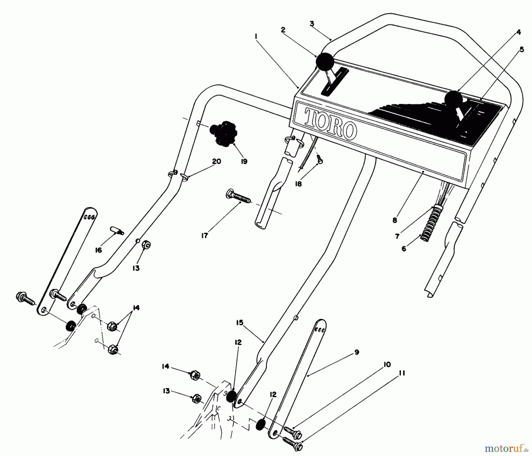  Toro Neu Mowers, Walk-Behind Seite 1 20672 - Toro Lawnmower, 1985 (5000001-5999999) HANDEL ASSEMBLY