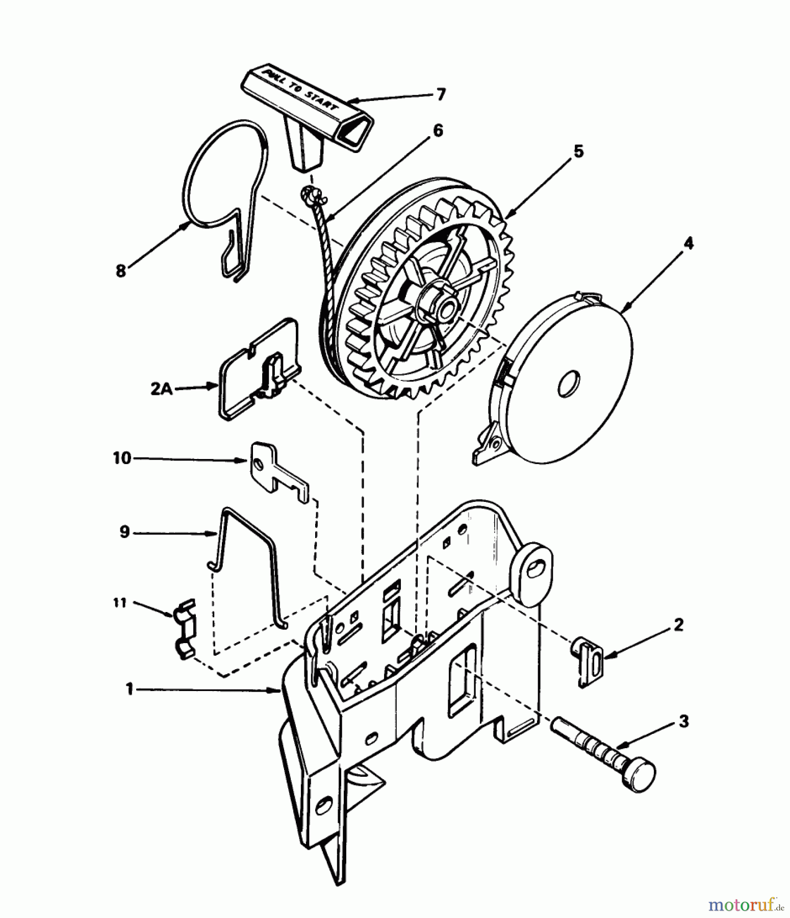  Toro Neu Mowers, Walk-Behind Seite 1 20672 - Toro Lawnmower, 1985 (5000001-5999999) REWIND STARTER NO. 590531