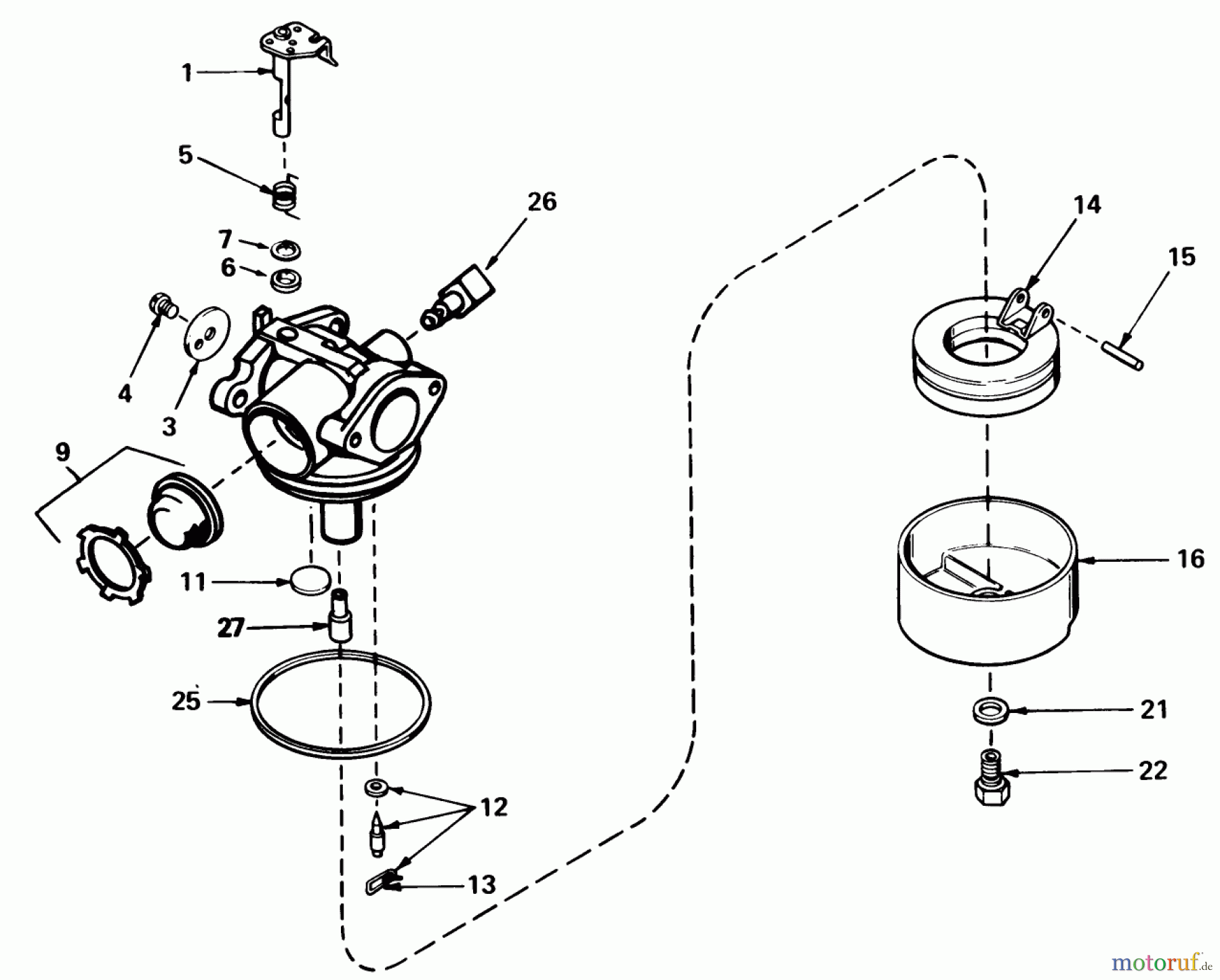  Toro Neu Mowers, Walk-Behind Seite 1 20674 - Toro Lawnmower, 1983 (3000001-3999999) CARBURETOR NO. 632050A