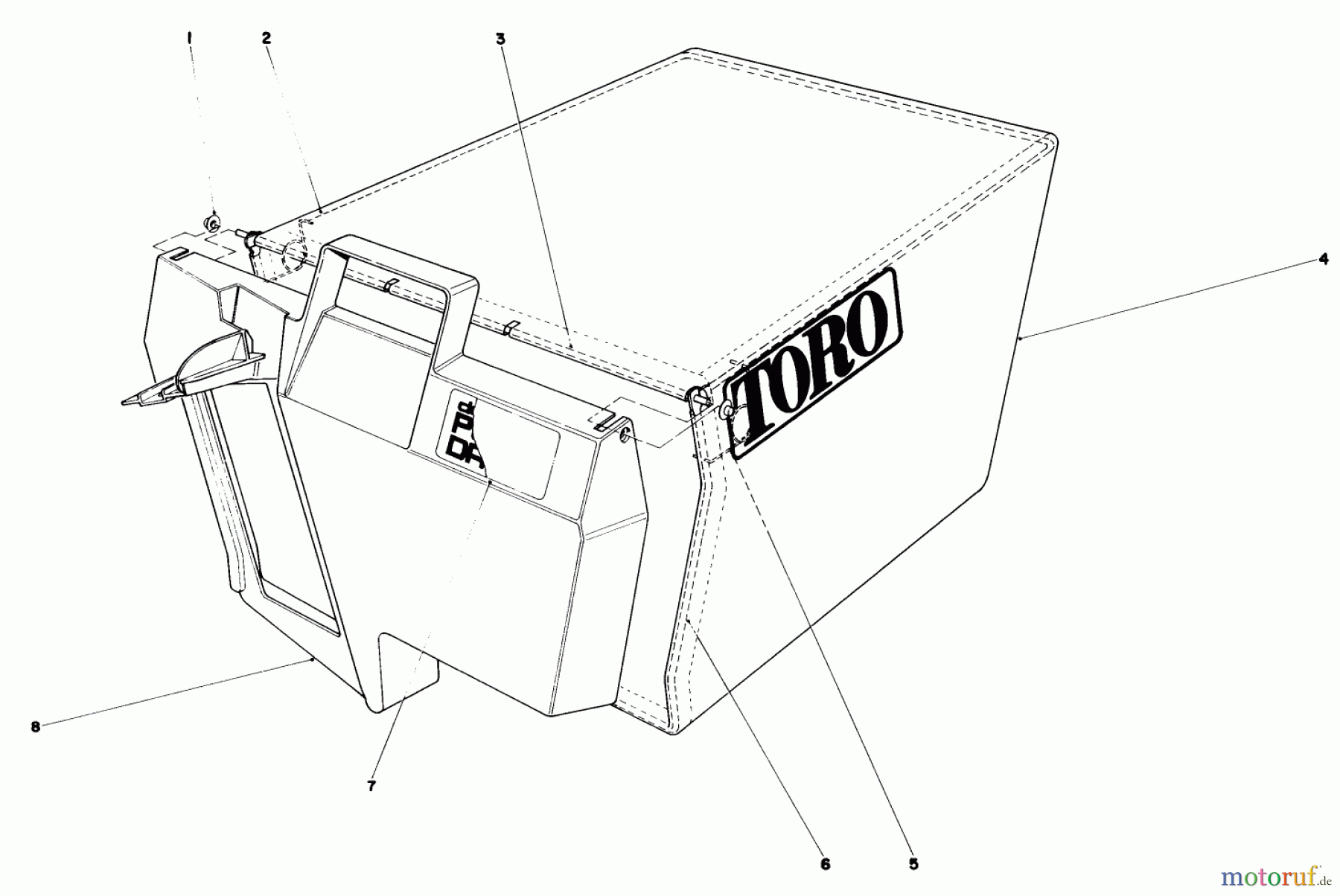  Toro Neu Mowers, Walk-Behind Seite 1 20674 - Toro Lawnmower, 1983 (3000001-3999999) GRASS BAG ASSEMBLY NO. 11-0189