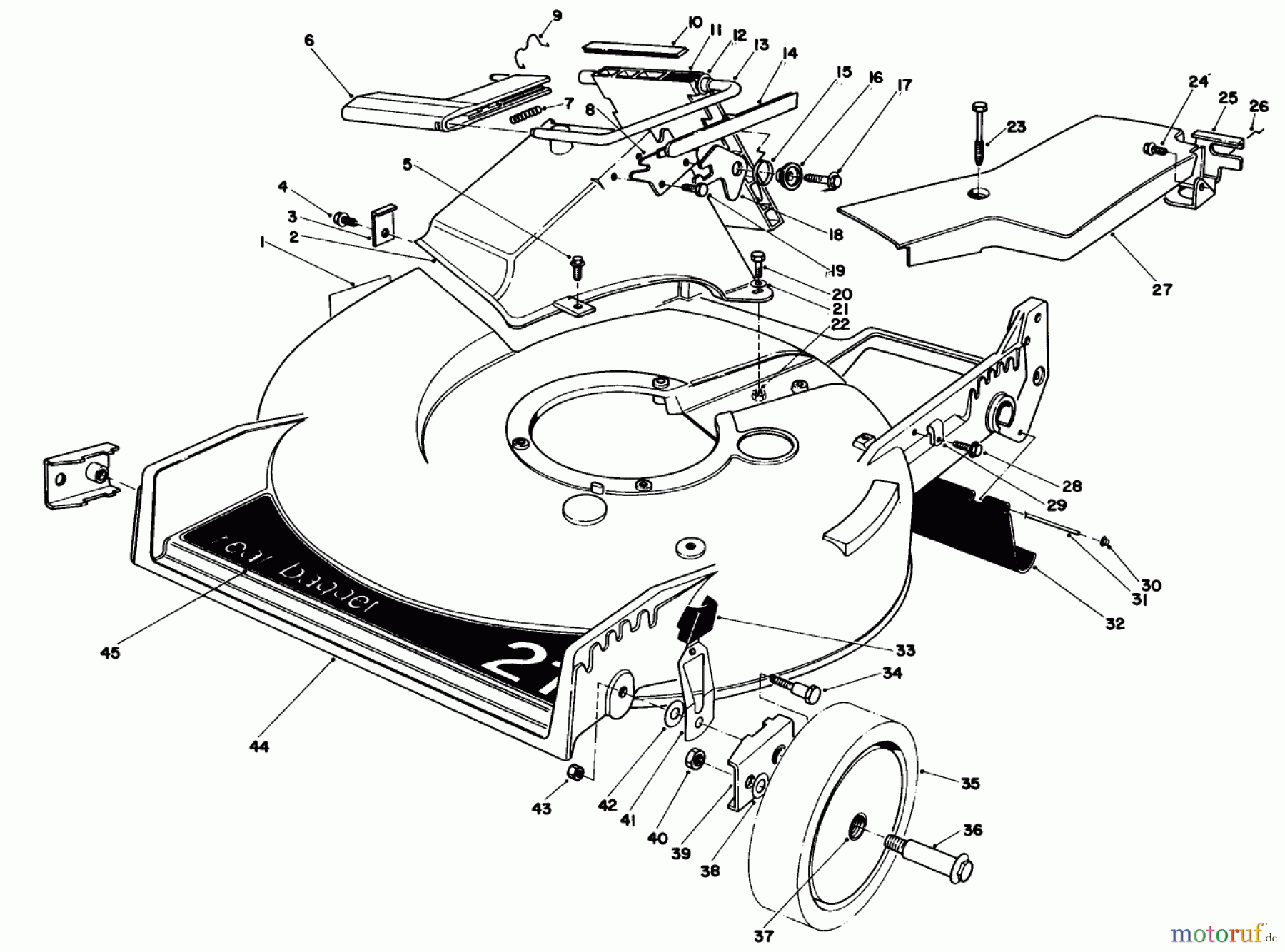  Toro Neu Mowers, Walk-Behind Seite 1 20674 - Toro Lawnmower, 1983 (3000001-3999999) HOUSING ASSEMBLY