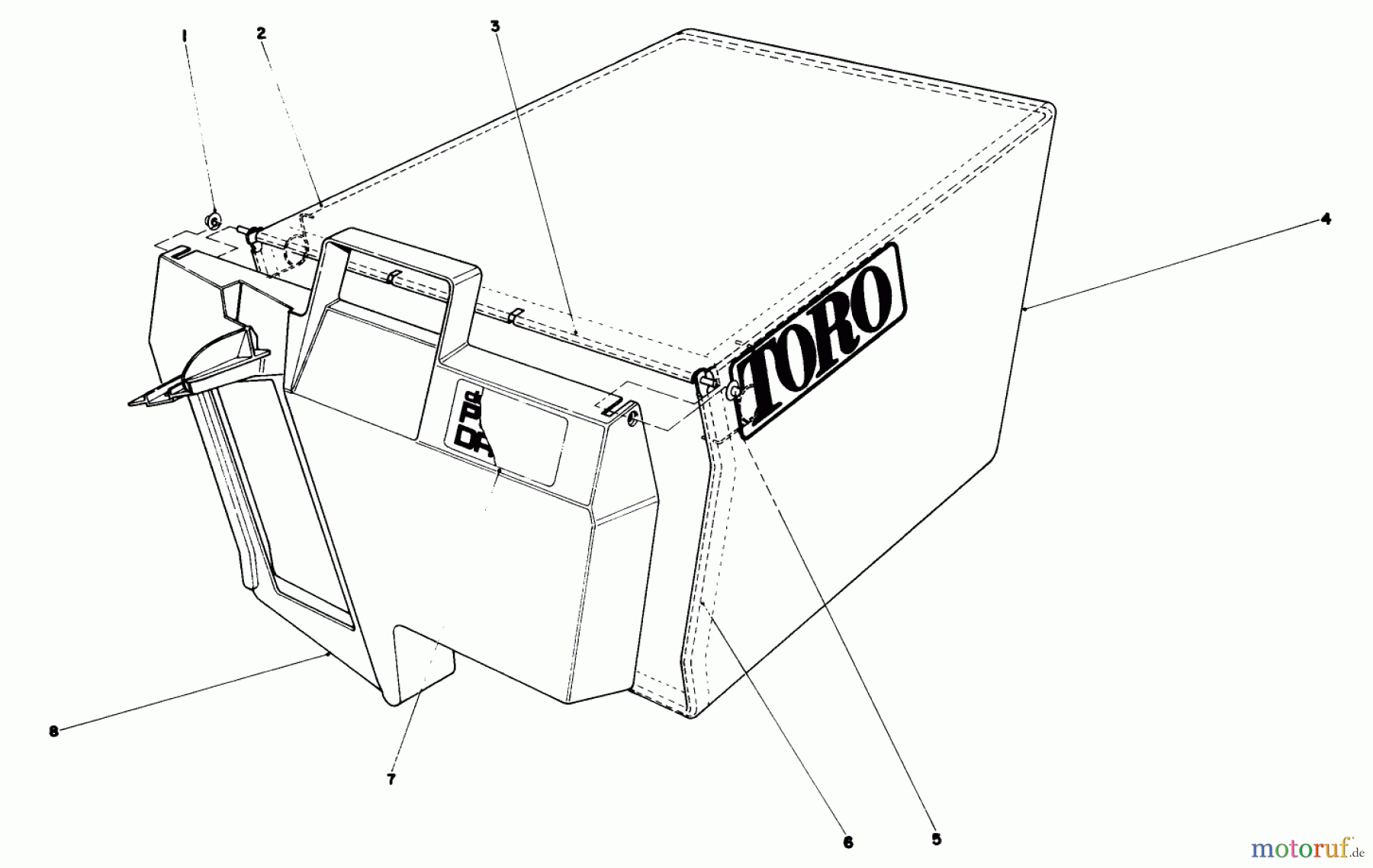  Toro Neu Mowers, Walk-Behind Seite 1 20675 - Toro Lawnmower, 1985 (5000001-5999999) GRASS BAG ASSEMBLY NO. 11-0189