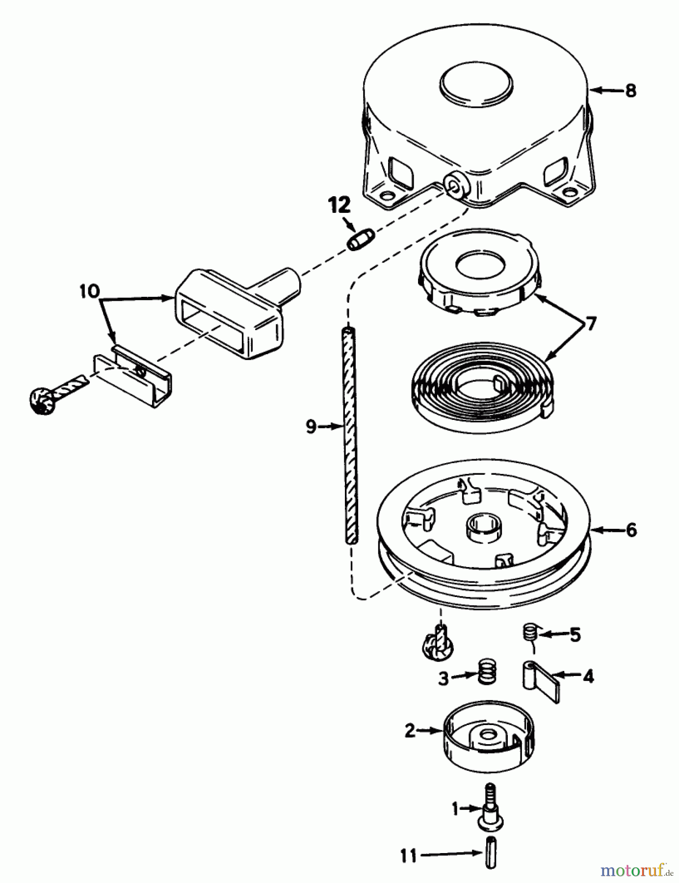  Toro Neu Mowers, Walk-Behind Seite 1 20675 - Toro Lawnmower, 1986 (6000001-6999999) REWIND STARTER NO. 590420A