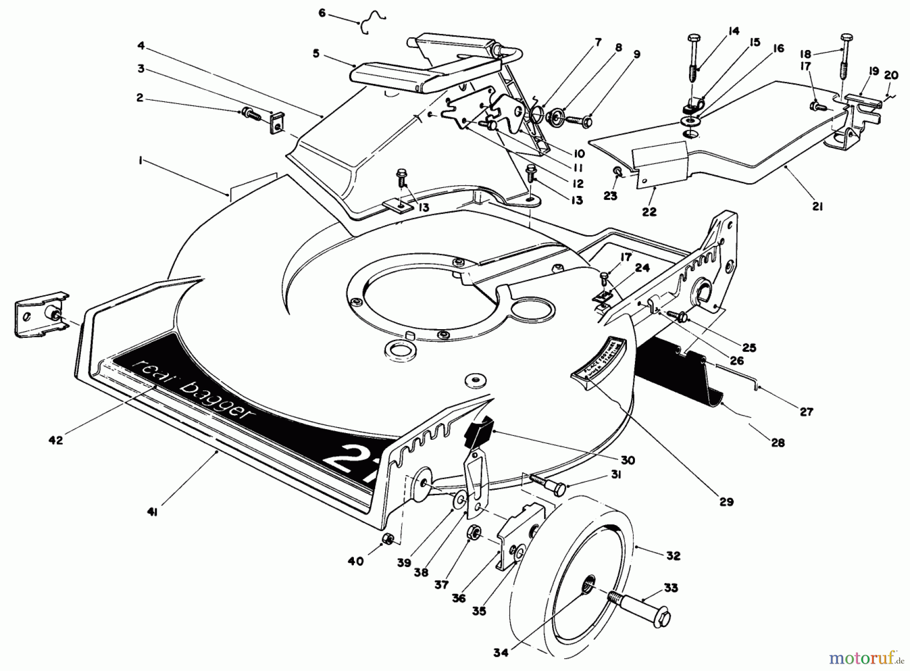  Toro Neu Mowers, Walk-Behind Seite 1 20676 - Toro Lawnmower, 1984 (4000001-4999999) HOUSING ASSEMBLY