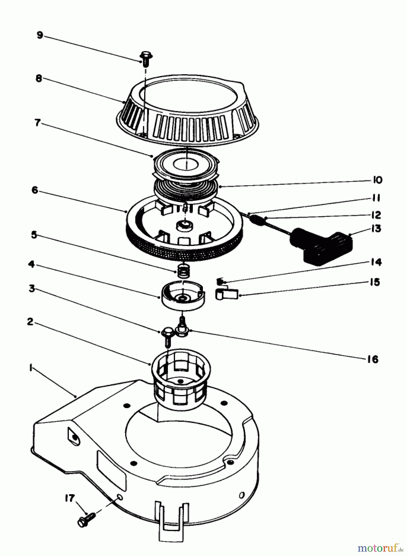  Toro Neu Mowers, Walk-Behind Seite 1 20680 - Toro Lawnmower, 1984 (4000001-4999999) RECOIL ASSEMBLY