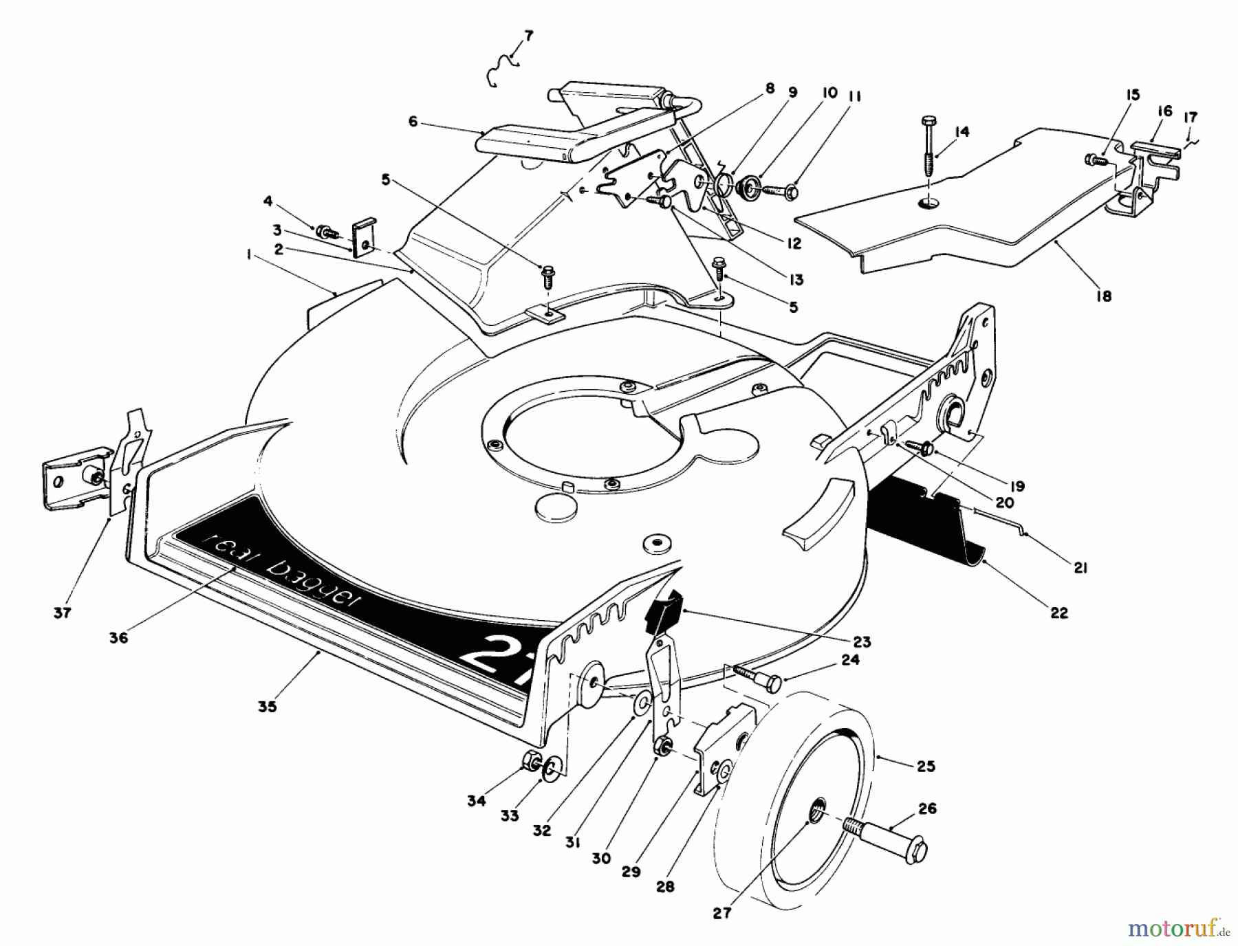  Toro Neu Mowers, Walk-Behind Seite 1 20680 - Toro Lawnmower, 1985 (5000001-5999999) HOUSING ASSEMBLY