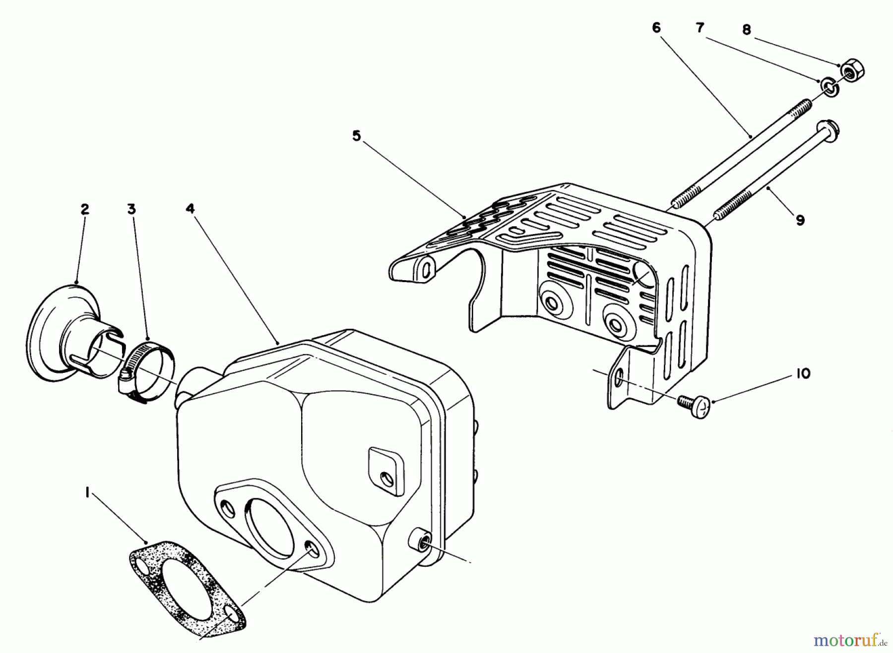  Toro Neu Mowers, Walk-Behind Seite 1 20680 - Toro Lawnmower, 1985 (5000001-5999999) MUFFLER ASSEMBLY