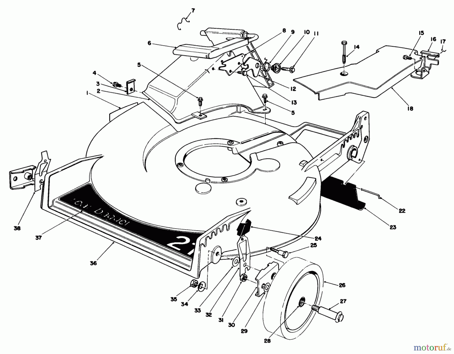  Toro Neu Mowers, Walk-Behind Seite 1 20680 - Toro Lawnmower, 1986 (6000001-6999999) HOUSING ASSEMBLY