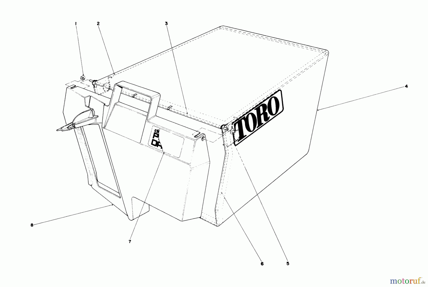  Toro Neu Mowers, Walk-Behind Seite 1 20680 - Toro Lawnmower, 1990 (0000001-0999999) GRASS BAG ASSEMBLY 11-0189