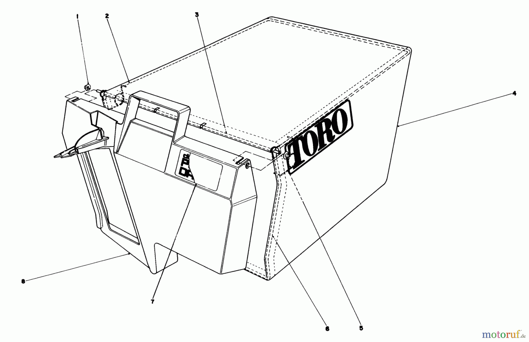  Toro Neu Mowers, Walk-Behind Seite 1 20684 - Toro Lawnmower, 1984 (4000001-4999999) GRASS BAG ASSEMBLY NO. 11-0189