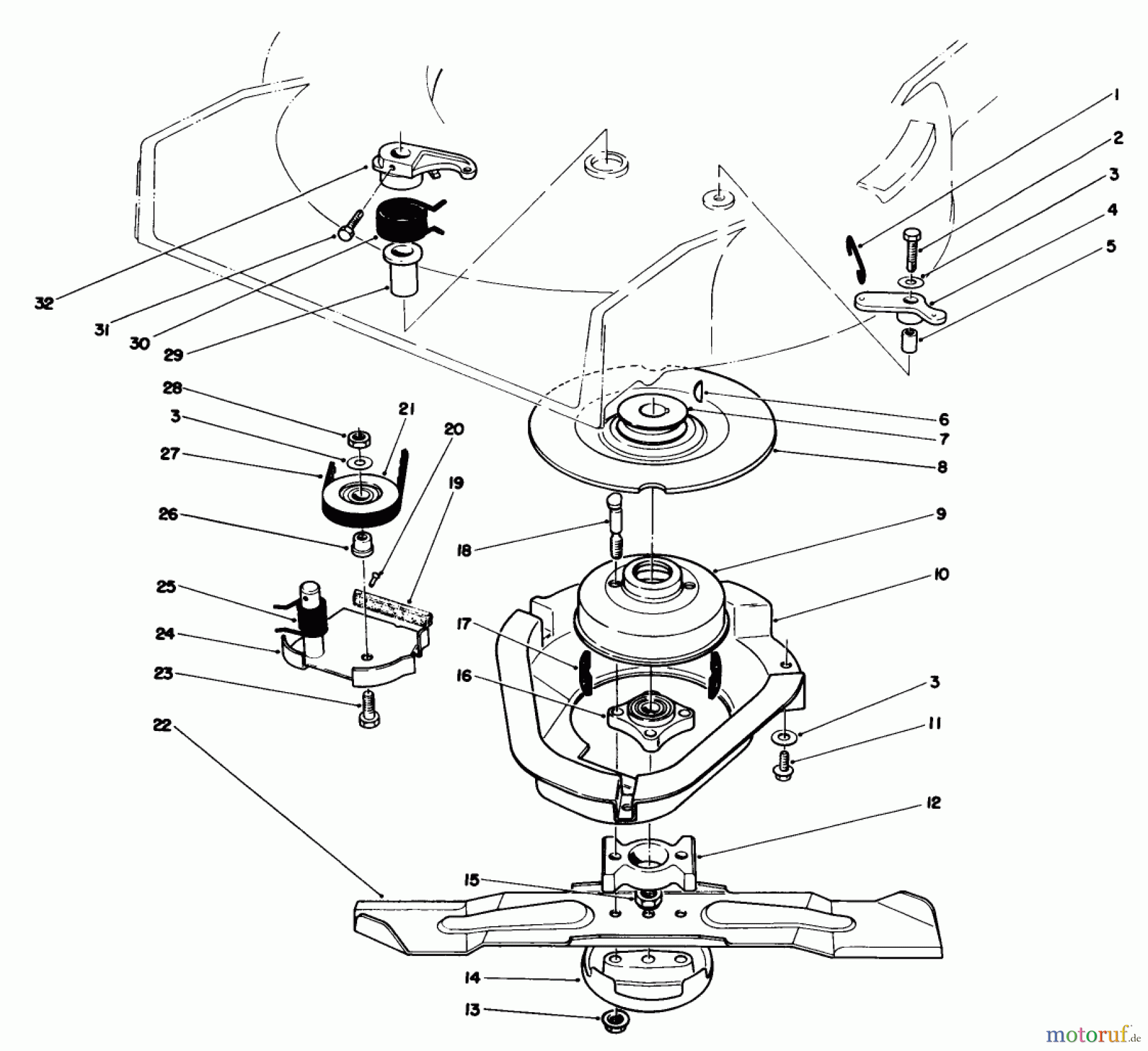  Toro Neu Mowers, Walk-Behind Seite 1 20684 - Toro Lawnmower, 1986 (6000001-6999999) BLADE BRAKE CLUTCH ASSEMBLY (USED ON UNITS WITH SERIAL NO. 6002201 & UP)