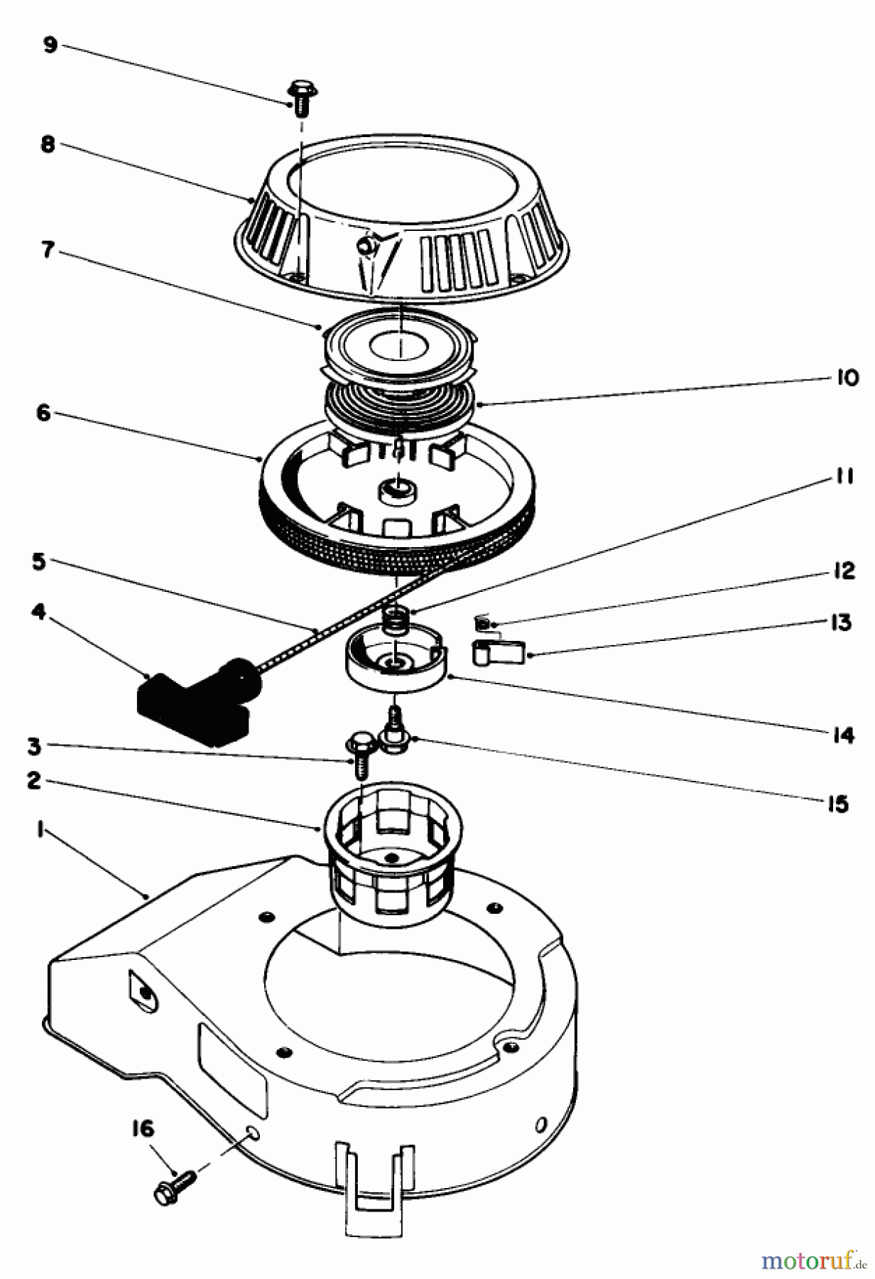  Toro Neu Mowers, Walk-Behind Seite 1 20684 - Toro Lawnmower, 1987 (7000001-7999999) RECOIL ASSEMBLY (MODEL NO. 47PG6)