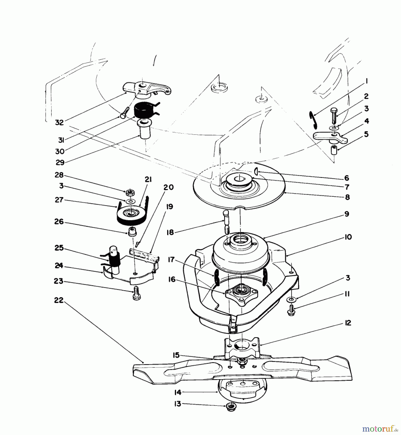  Toro Neu Mowers, Walk-Behind Seite 1 20684 - Toro Lawnmower, 1988 (8000001-8999999) BLADE BRAKE CLUTCH ASSEMBLY