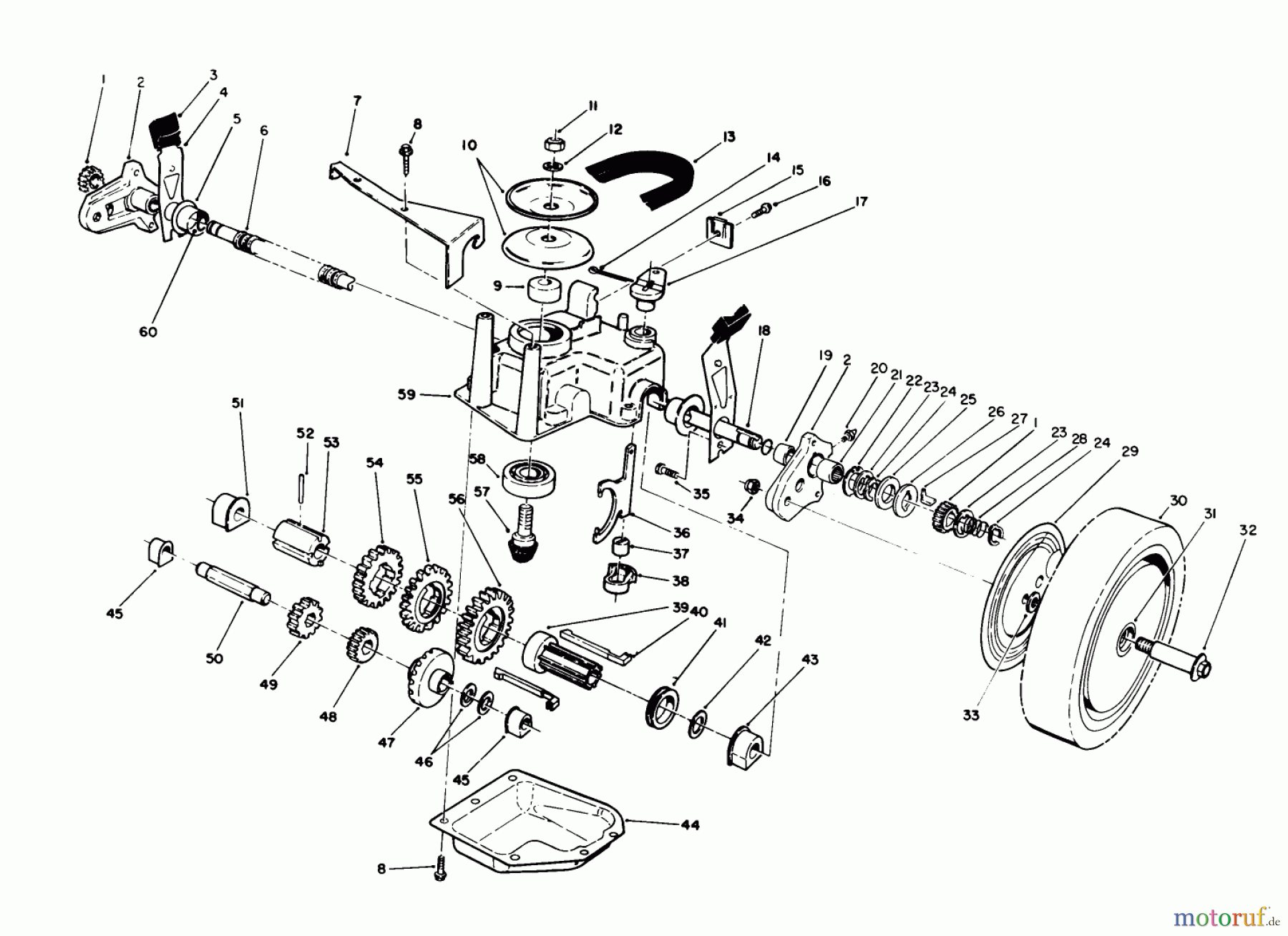  Toro Neu Mowers, Walk-Behind Seite 1 20684 - Toro Lawnmower, 1988 (8000001-8999999) GEAR CASE ASSEMBLY