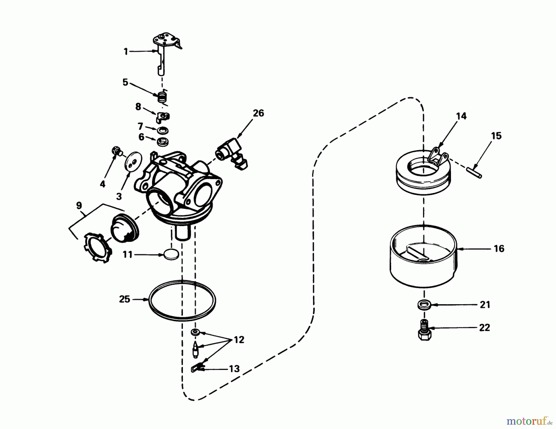  Toro Neu Mowers, Walk-Behind Seite 1 20690 - Toro Lawnmower, 1978 (8000001-8999999) CARBURETOR NO. 632050