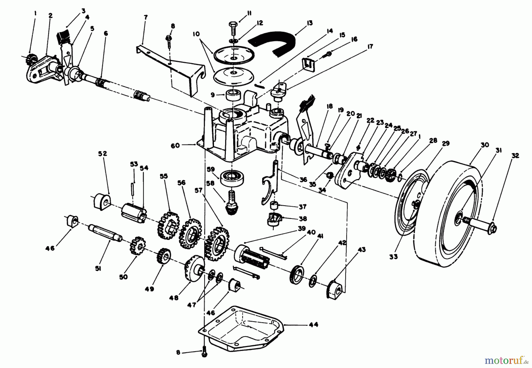  Toro Neu Mowers, Walk-Behind Seite 1 20692 - Toro Lawnmower, 1989 (9000001-9999999) GEAR CASE ASSEMBLY (USED ON UNITS WITH SERIAL NO. 8000001 THRU 8049999)