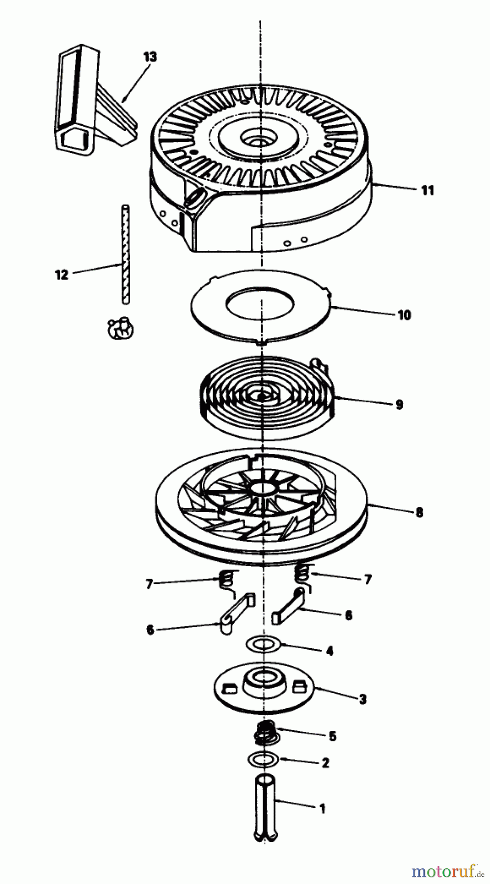  Toro Neu Mowers, Walk-Behind Seite 1 20692 - Toro Lawnmower, 1988 (8000001-8999999) REWIND STARTER NO. 590621