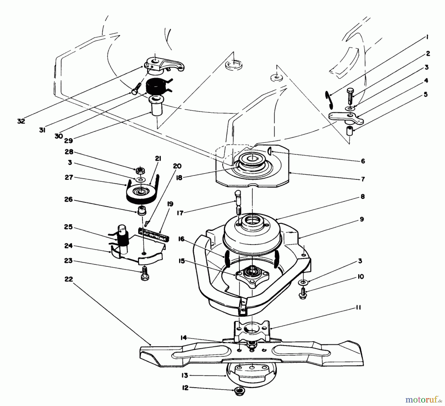  Toro Neu Mowers, Walk-Behind Seite 1 20695 - Toro Lawnmower, 1987 (7000001-7999999) BLADE BRAKE CLUTCH ASSEMBLY