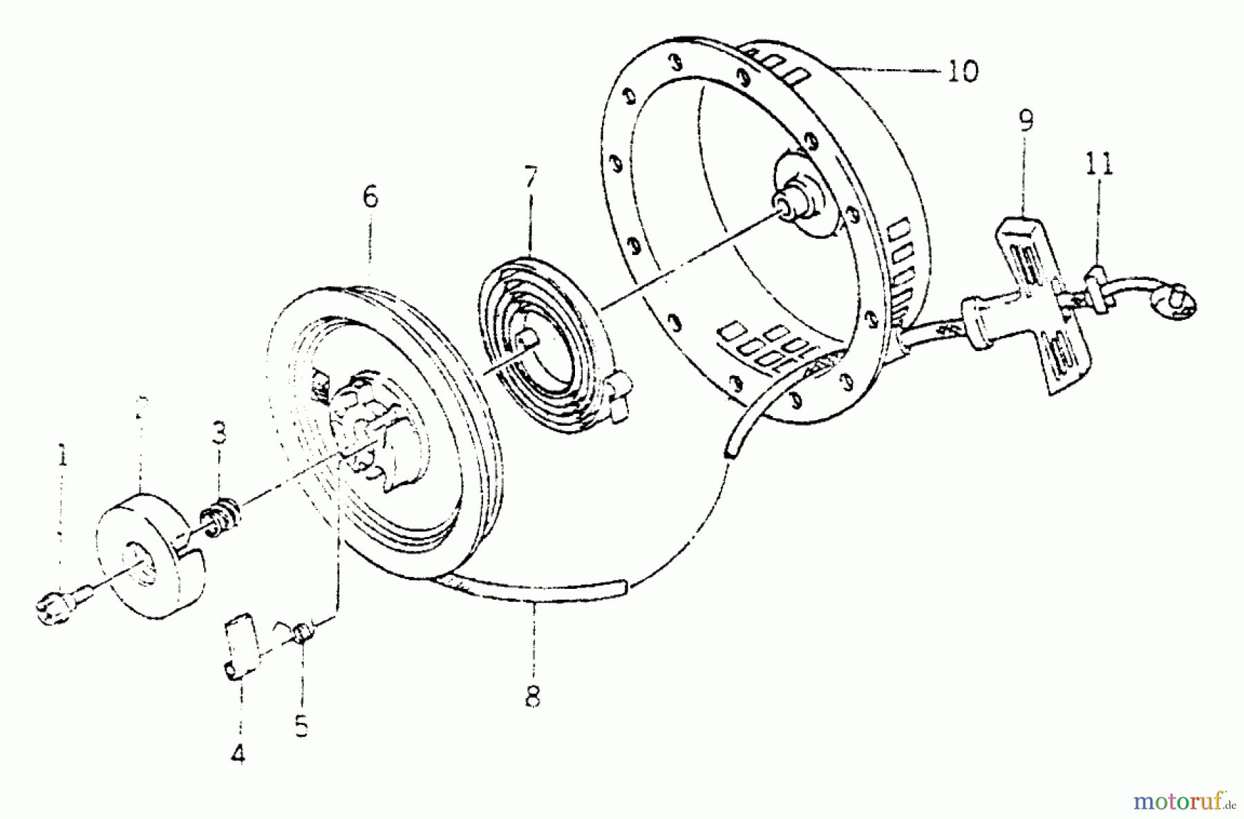  Toro Neu Accessories, Tiller/Cultivator 85102 - Toro Furrower, 1988 RECOIL STARTER-KAWASAKI FA130