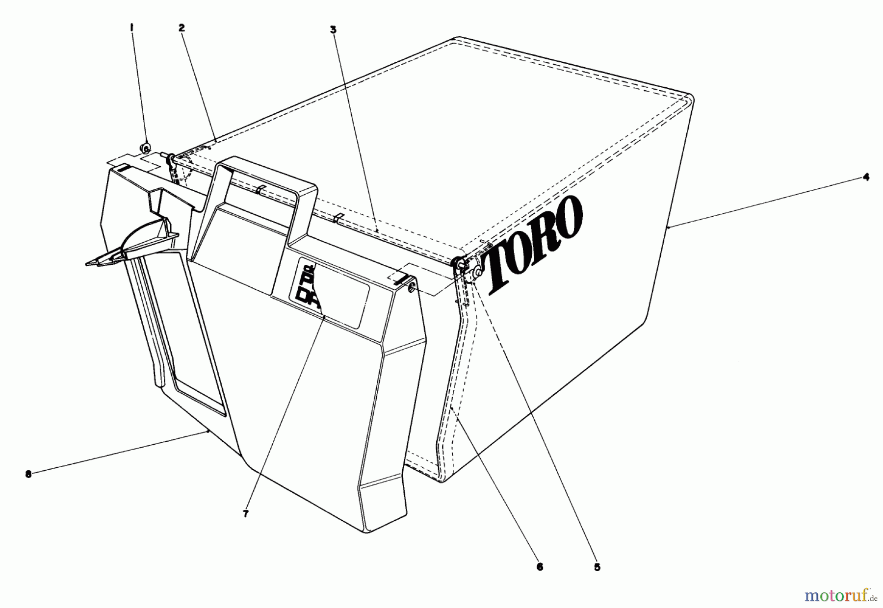  Toro Neu Mowers, Walk-Behind Seite 1 20705 - Toro Lawnmower, 1979 (9000001-9999999) GRASS BAG ASSEMBLY