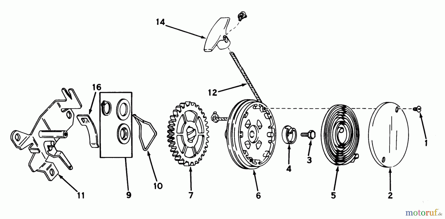  Toro Neu Mowers, Walk-Behind Seite 1 20705 - Toro Lawnmower, 1980 (0000001-0999999) REWIND STARTER NO. 590519