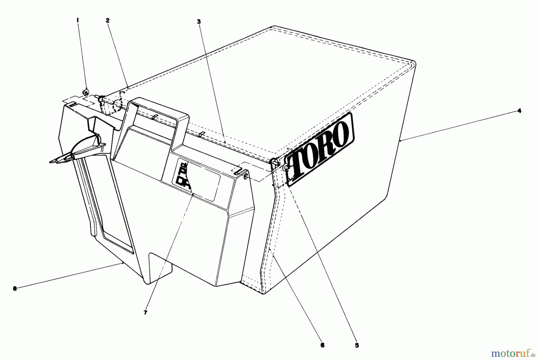  Toro Neu Mowers, Walk-Behind Seite 1 20705 - Toro Lawnmower, 1983 (3000001-3999999) GRASS BAG ASSEMBLY NO. 11-0189