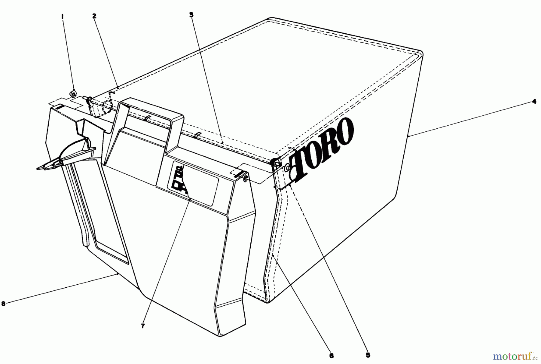  Toro Neu Mowers, Walk-Behind Seite 1 20715 - Toro Lawnmower, 1980 (0000001-0999999) GRASS BAG ASSEMBLY