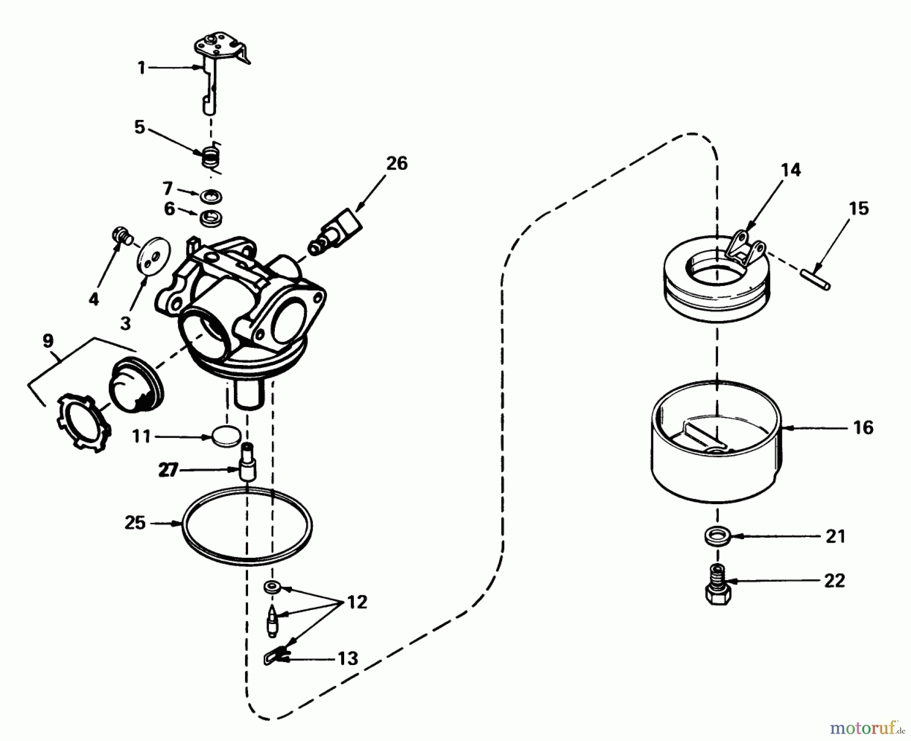  Toro Neu Mowers, Walk-Behind Seite 1 20715 - Toro Lawnmower, 1983 (3000001-3999999) CARBURETOR NO. 632050A