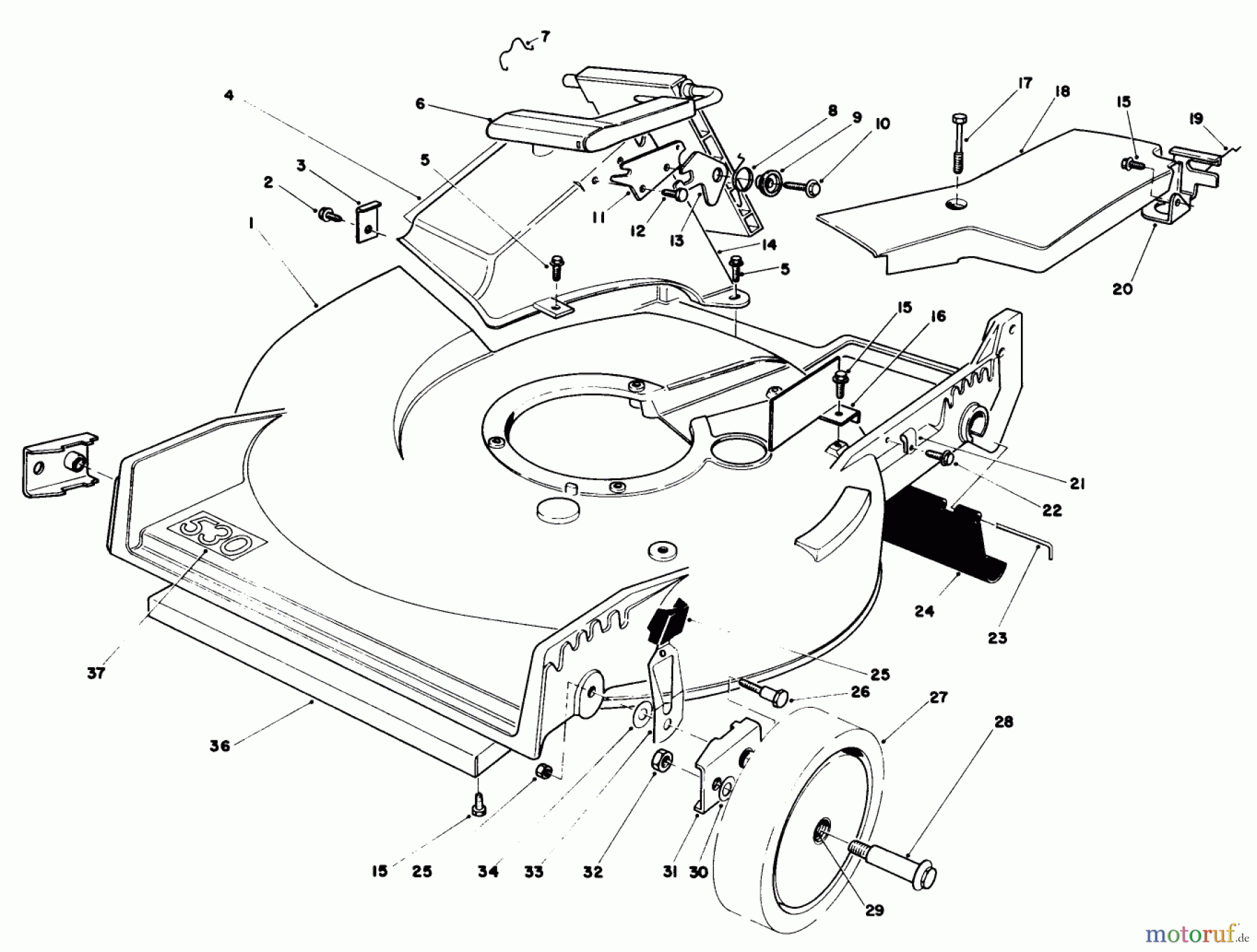  Toro Neu Mowers, Walk-Behind Seite 1 20715 - Toro Lawnmower, 1984 (4000001-4999999) HOUSING ASSEMBLY