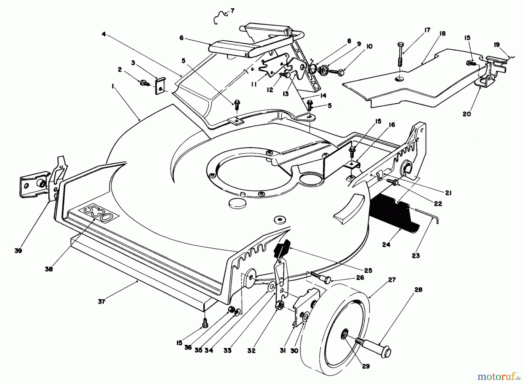  Toro Neu Mowers, Walk-Behind Seite 1 20715 - Toro Lawnmower, 1985 (5000001-5999999) HOUSING ASSEMBLY