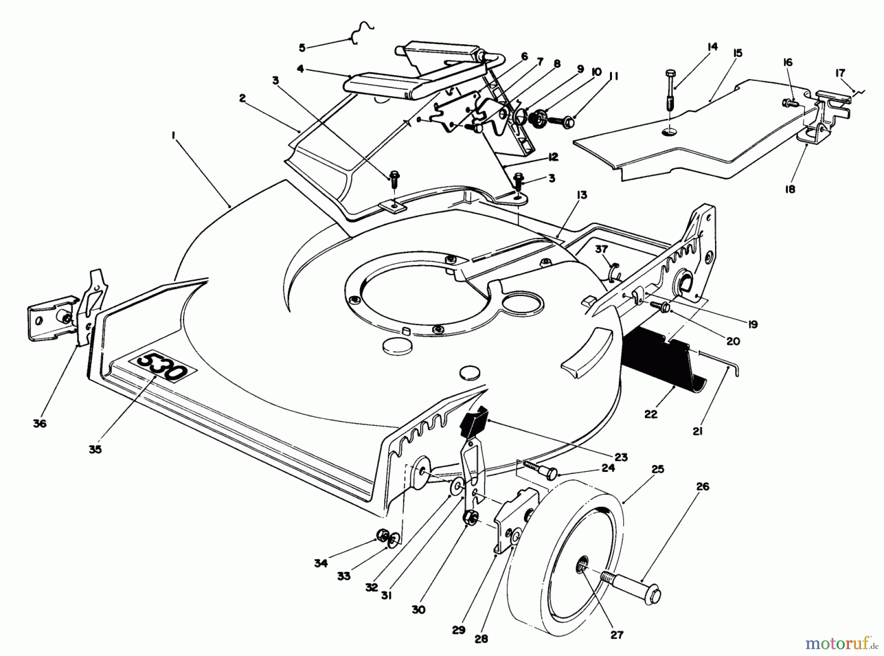  Toro Neu Mowers, Walk-Behind Seite 1 20718C - Toro Lawnmower, 1986 (6000001-6999999) HOUSING ASSEMBLY