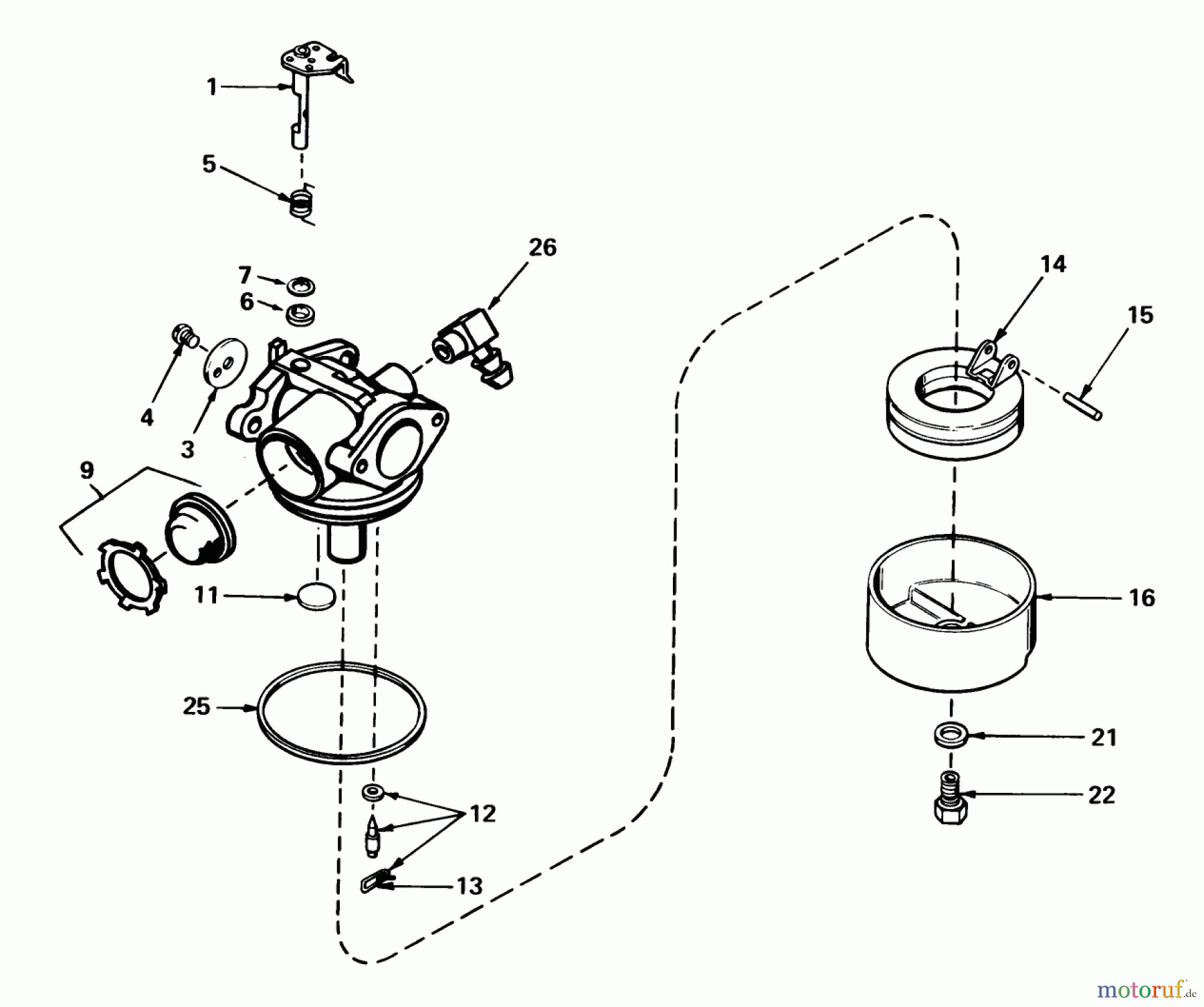  Toro Neu Mowers, Walk-Behind Seite 1 20720 - Toro Lawnmower, 1981 (1000001-1999999) CARBURETOR NO. 632050