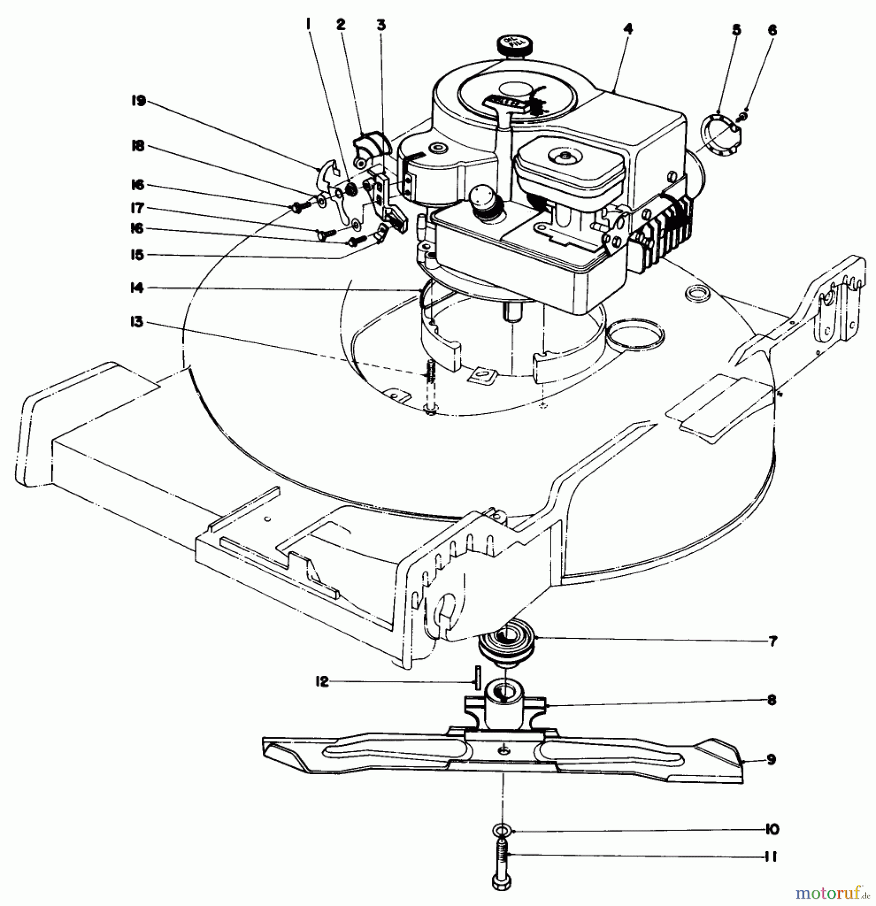  Toro Neu Mowers, Walk-Behind Seite 1 20725 - Toro Lawnmower, 1979 (9000001-9999999) ENGINE ASSEMBLY