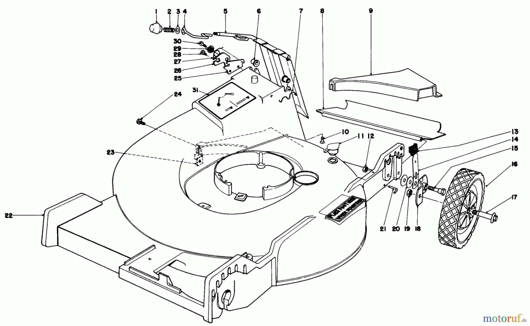  Toro Neu Mowers, Walk-Behind Seite 1 20725 - Toro Lawnmower, 1979 (9000001-9999999) HOUSING ASSEMBLY