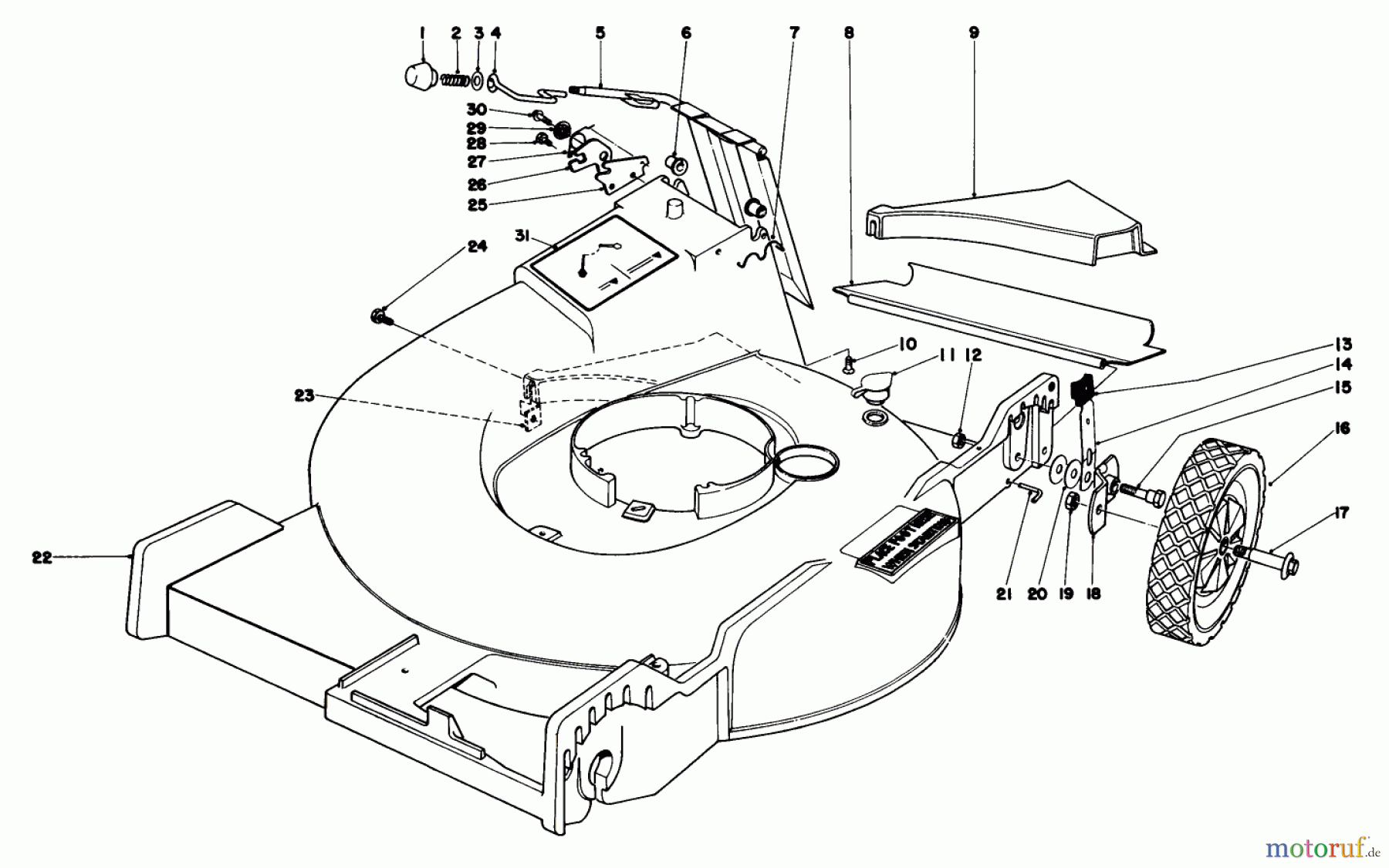  Toro Neu Mowers, Walk-Behind Seite 1 20725 - Toro Lawnmower, 1980 (0000001-0999999) HOUSING ASSEMBLY