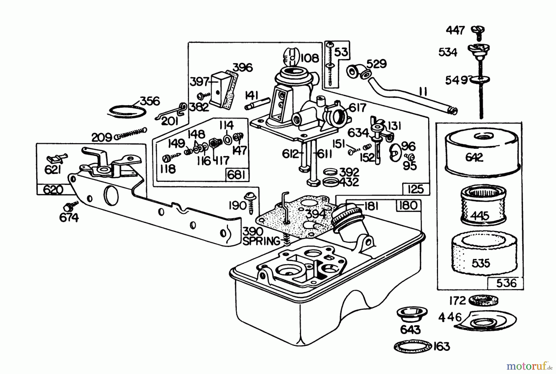  Toro Neu Mowers, Walk-Behind Seite 1 20735 - Toro Lawnmower, 1979 (9000001-9999999) CARBURETOR ASSEMBLY MODEL NO. 110908-0380-03