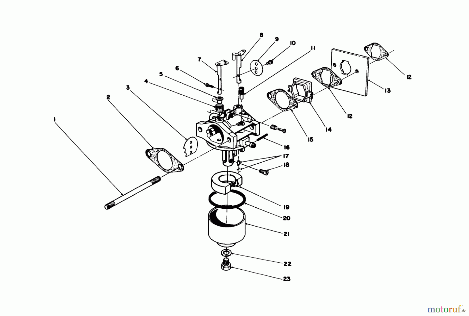  Toro Neu Mowers, Walk-Behind Seite 1 20745C - Toro Lawnmower, 1985 (5000001-5999999) CARBURETOR ASSEMBLY