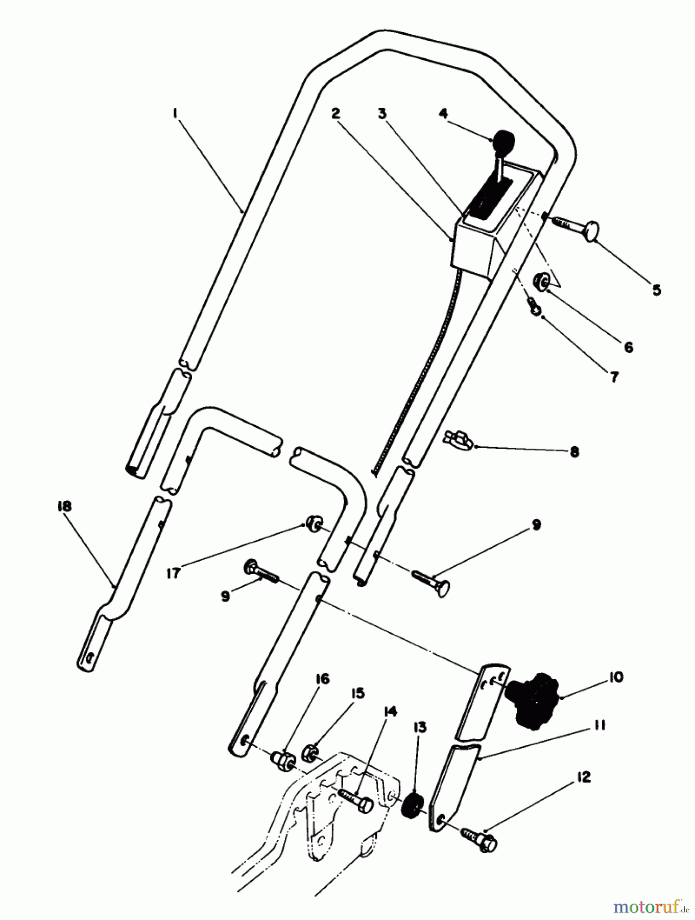  Toro Neu Mowers, Walk-Behind Seite 1 20745C - Toro Lawnmower, 1986 (6000001-6999999) HANDLE ASSEMBLY