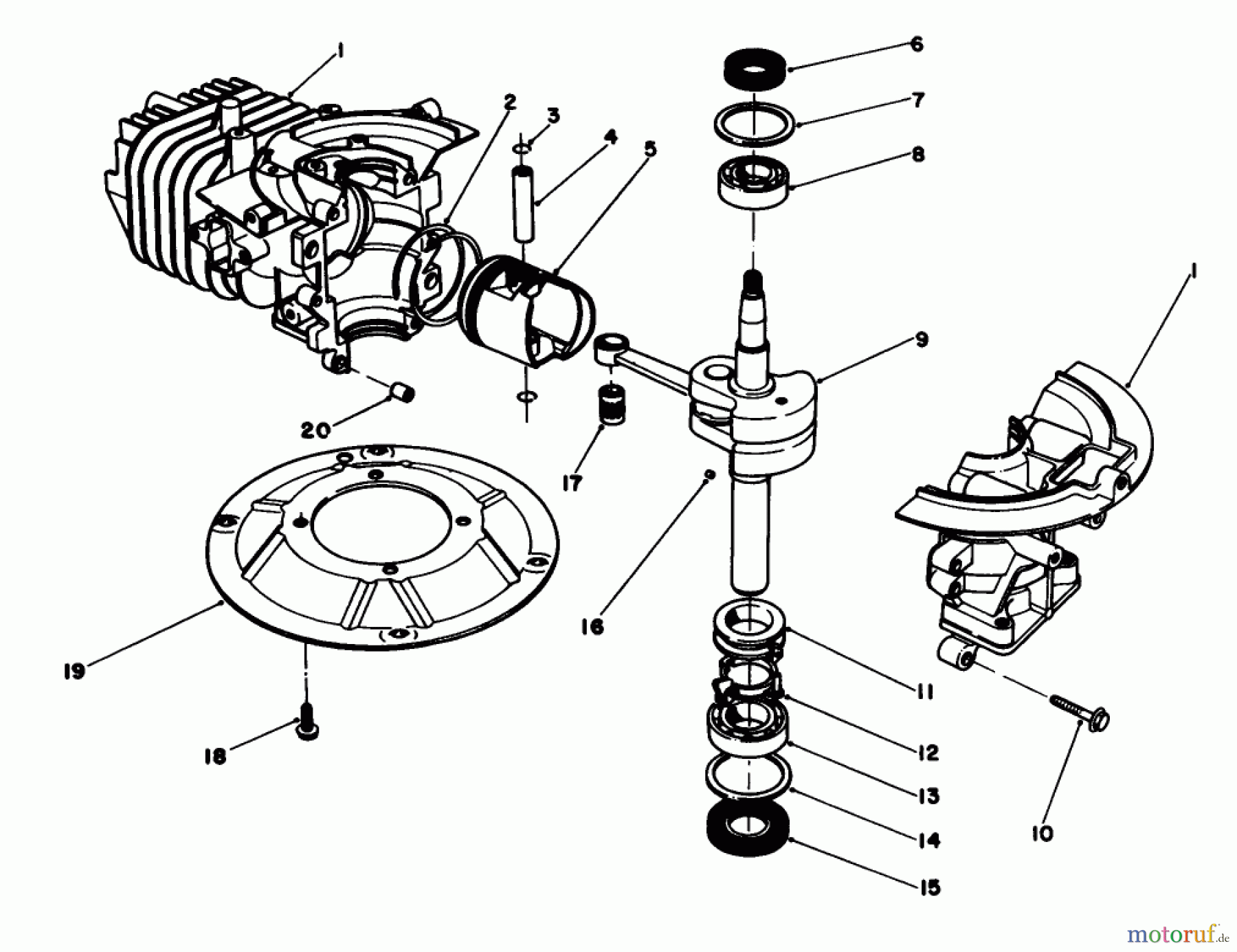  Toro Neu Mowers, Walk-Behind Seite 1 20747C - Toro Lawnmower, 1987 (7000001-7999999) CRANKSHAFT ASSEMBLY (MODEL NO. 47PG6)