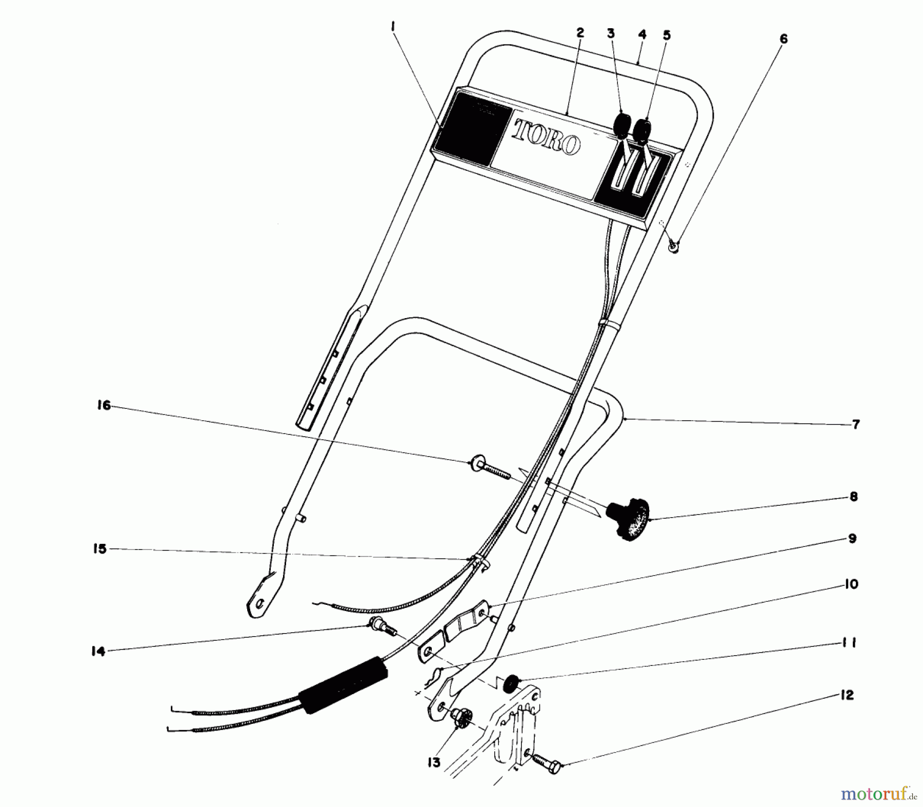  Toro Neu Mowers, Walk-Behind Seite 1 20750 - Toro Lawnmower, 1978 (8000001-8999999) HANDLE ASSEMBLY