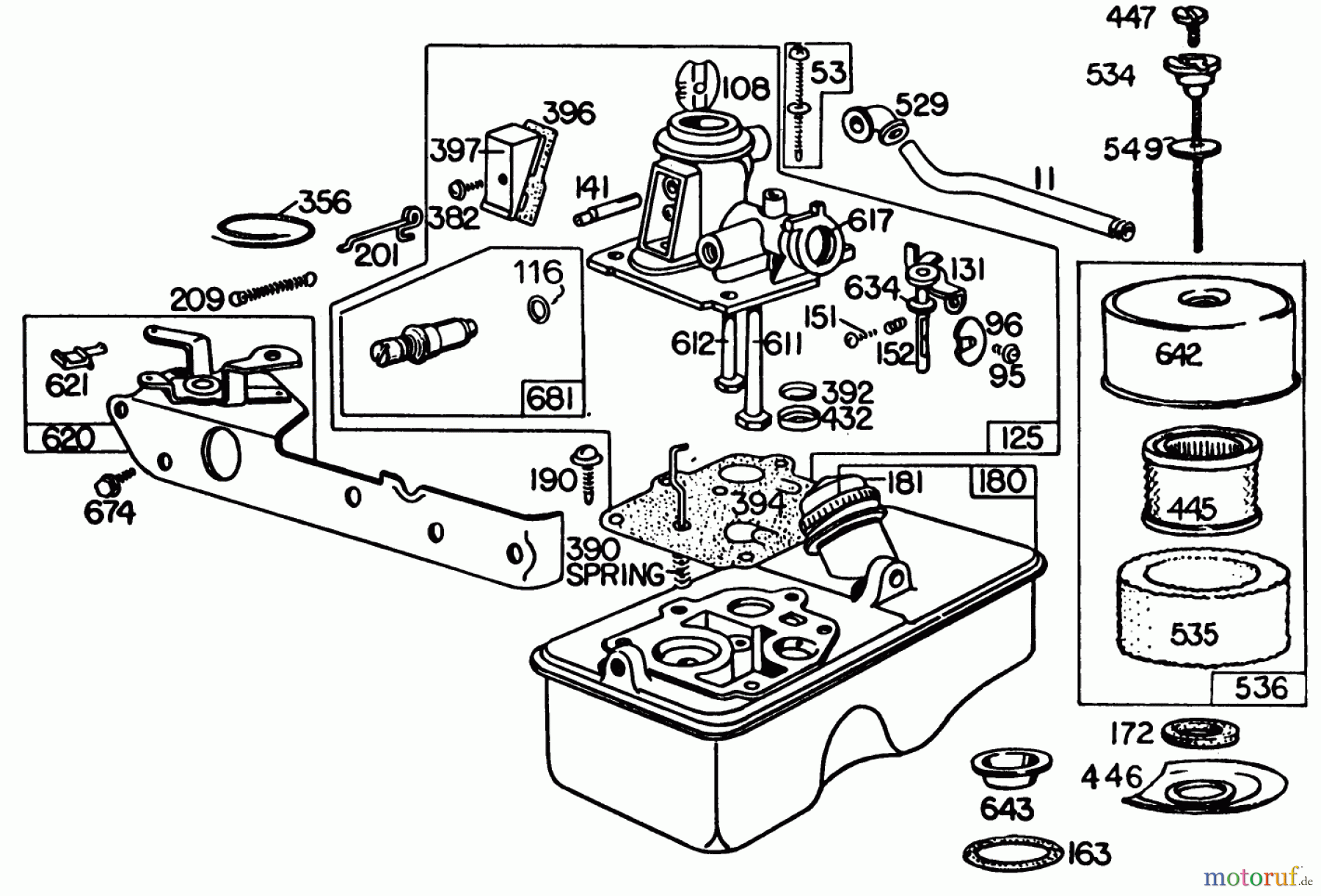  Toro Neu Mowers, Walk-Behind Seite 1 20785 - Toro Lawnmower, 1982 (2000001-2999999) CARBURETOR ASSEMBLY MODEL NO. 110908-0380-02