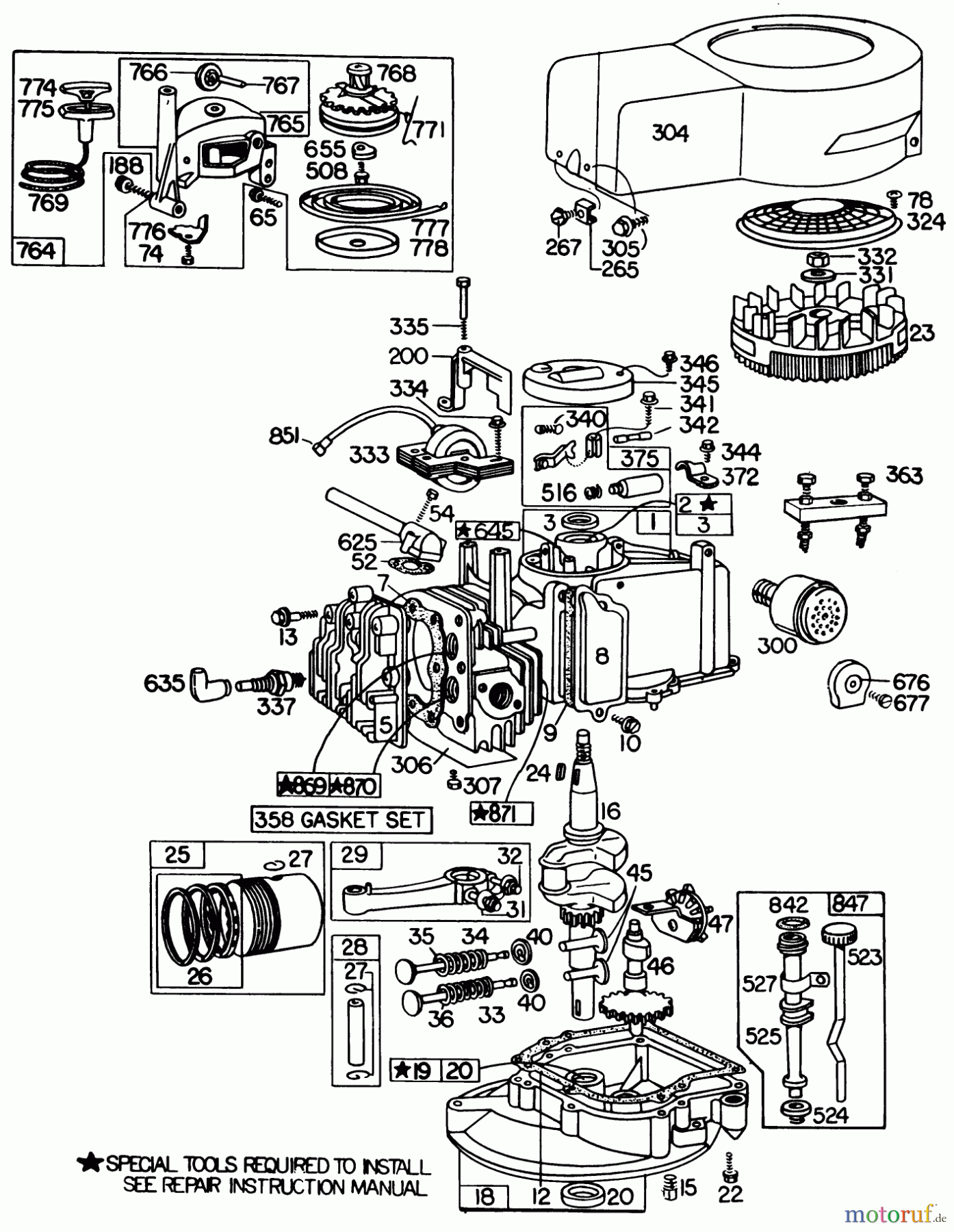  Toro Neu Mowers, Walk-Behind Seite 1 20752 - Toro Lawnmower, 1982 (2000001-2999999) ENGINE BRIGGS & STRATTON MODEL NO. 110908-0380-02