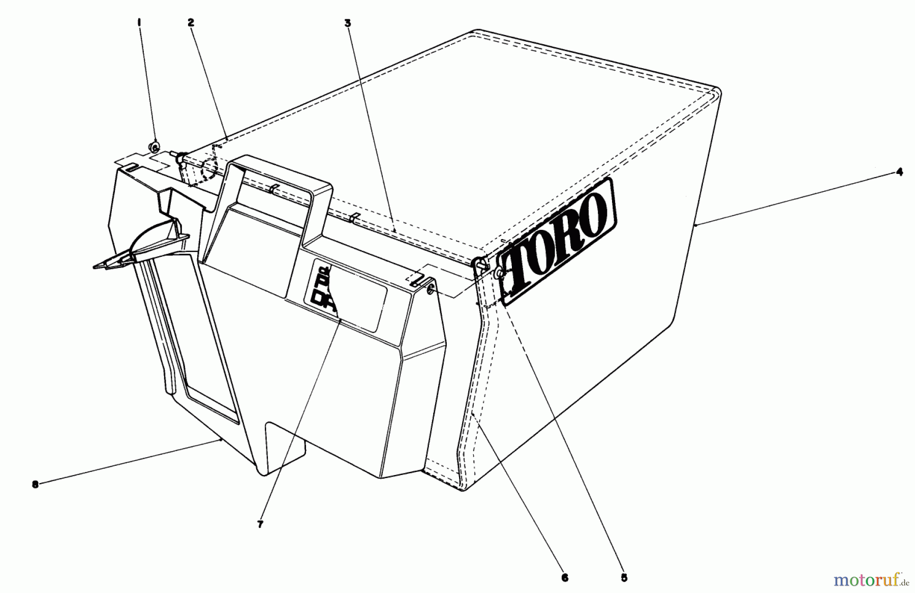  Toro Neu Mowers, Walk-Behind Seite 1 20785 - Toro Lawnmower, 1982 (2000001-2999999) GRASS BAG ASSEMBLY NO. 11-0189