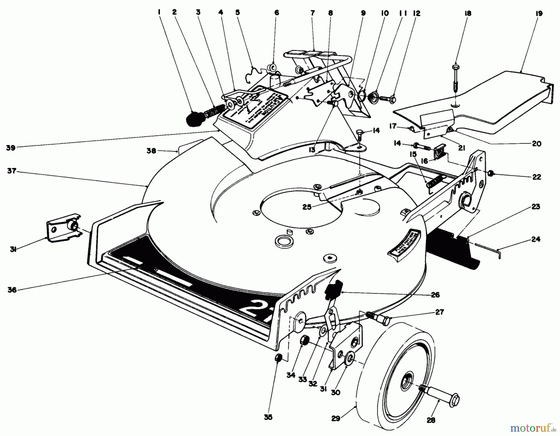  Toro Neu Mowers, Walk-Behind Seite 1 20785 - Toro Lawnmower, 1982 (2000001-2999999) HOUSING ASSEMBLY